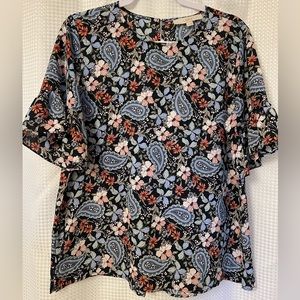 Loft Paisley Floral Babydoll Top